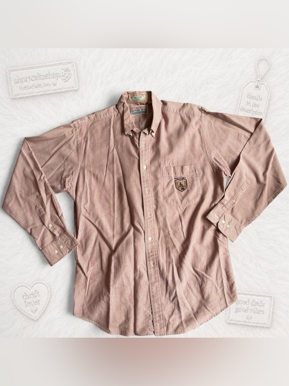 80s Vintage Britches Oxford Button Up w/ Embroidery